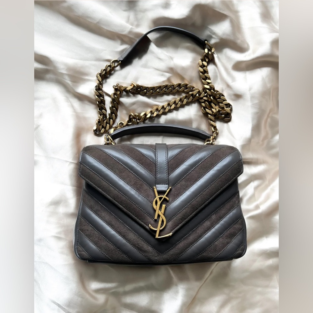 Saint Laurent Leather x Suede College Bag